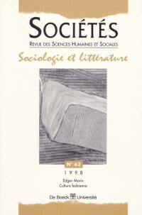 Sociétés, n° 62. Sociologie et littérature