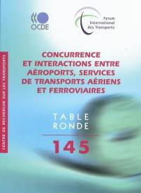 Concurrence et interactions entre aéroports, services de transports aériens et ferroviaires : Table ronde 145, 2009