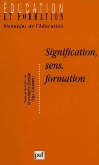 Signification, sens, formation