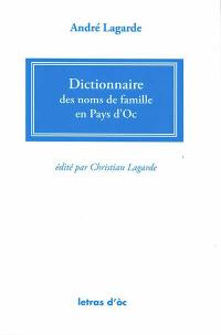 Dictionnaire des noms de famille en pays d'Oc