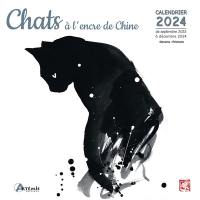 Chats à l'encre de Chine : calendrier 2024 : de septembre 2023 à décembre 2024
