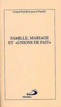 Famille, mariage et unions de fait