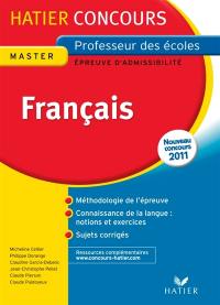 Français : épreuve écrite d'admissibilité : nouveau concours 2011