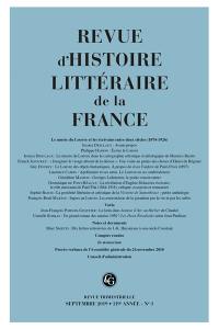 Revue d'histoire littéraire de la France, n° 3 (2019). Le musée du Louvre et les écrivains entre deux siècles (1874-1926)