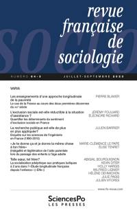 Revue française de sociologie, n° 64-3. Varia