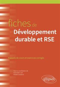 Fiches de développement durable et RSE : rappels de cours et exercices corrigés
