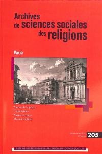 Archives de sciences sociales des religions, n° 205. Varia