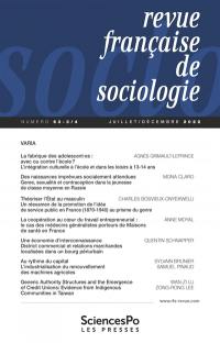 Revue française de sociologie, n° 63-3. Varia