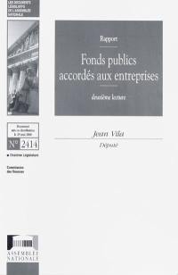 Fonds publics accordés aux entreprises : rapport, deuxième lecture
