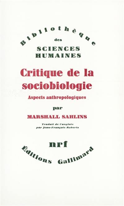 Critique de la sociobiologie : aspects anthropologiques