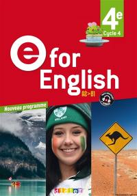 E for English 4e, cycle 4, A2-B1 : nouveau programme