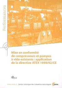 Mise en conformité de compresseurs et pompes à vide existants : application de la directive ATEX 1999-92-CE