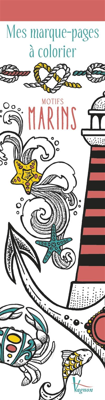 Mes marque-pages à colorier : motifs marins