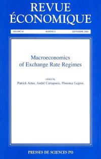 Revue économique, n° 5 (2003). Macroeconomics of exchange rate regimes