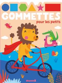 Lion sur vélo : gommettes pour les petits