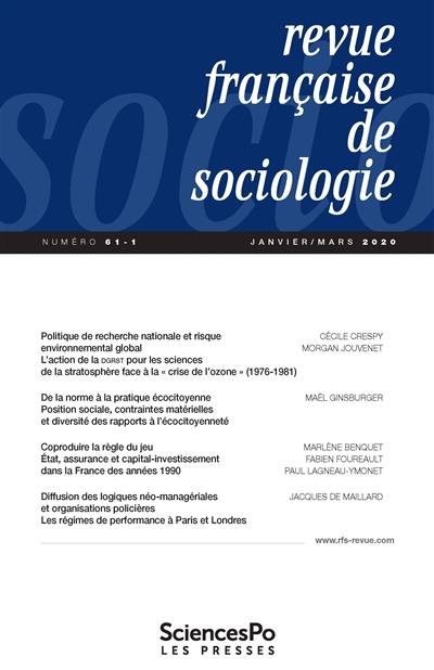 Revue française de sociologie, n° 61-1