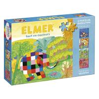 Elmer tout en couleurs : 4 puzzles évolutifs : de 24 à 64 pièces