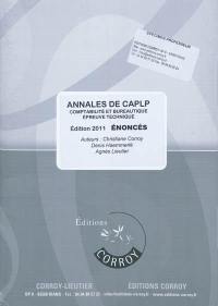 Annales de CAPLP : comptabilité et bureautique, épreuve technique : énoncés