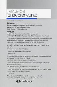 Revue de l'entrepreneuriat, n° n° 3-4 (2014)