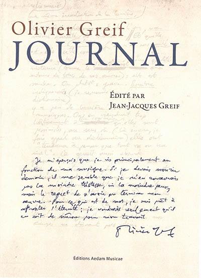 Olivier Greif : journal