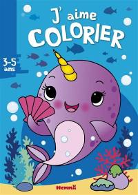J'aime colorier, 3-5 ans : licorne des mers