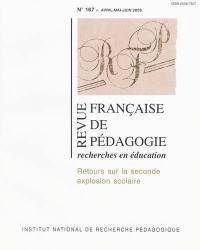 Revue française de pédagogie, n° 167. Retour sur la seconde explosion scolaire