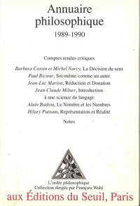 Annuaire philosophique : 1989-1990