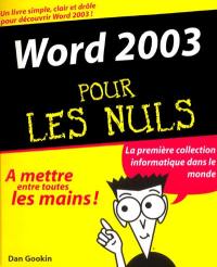 Word 2003 pour les nuls