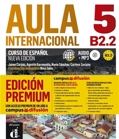 Aula internacional 5, edicion premium : curso de espanol, B2.2 : recursos digitales, audio + MP3