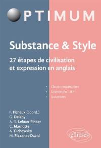 Substance & style : 27 étapes de civilisation et expression en anglais