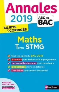 Maths terminale STMG : annales 2019, sujets & corrigés