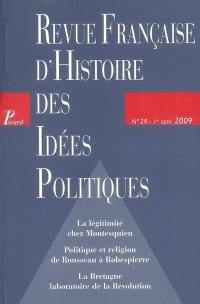 Revue française d'histoire des idées politiques, n° 29