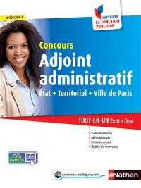 Concours adjoint administratif, catégorie C : Etat, territorial, ville de Paris