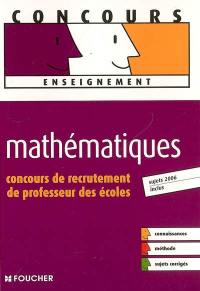 Mathématiques : concours de recrutement de professeur des écoles