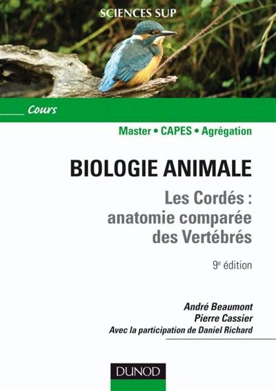 Biologie animale : les cordés, anatomie comparée des vertébrés : cours