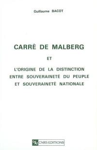 Carré de Malberg et l'origine de la distinction entre souveraineté du peuple et souveraineté nationale