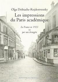 Les impressions du Paris académique : la France en 1921 vue par une étrangère