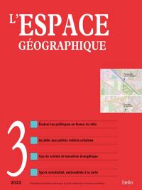 Espace géographique, n° 3 (2022)