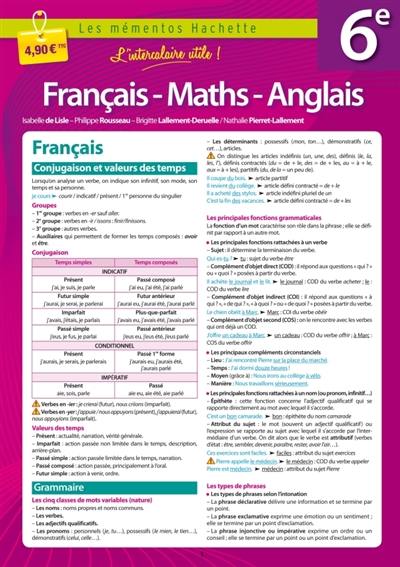 Français, maths, anglais 6e : l'intercalaire utile !