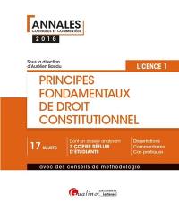 Principes fondamentaux de droit constitutionnel, licence 1, semestre 1 : 2018
