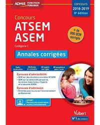 ATSEM, ASEM, concours 2018-2019 : catégorie C : annales corrigées