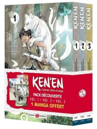 Ken'en : comme chien et singe : pack découverte vol. 1 + vol. 2 + vol. 3, 1 manga offert