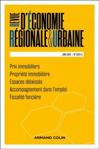 Revue d'économie régionale et urbaine, n° 3 (2024)