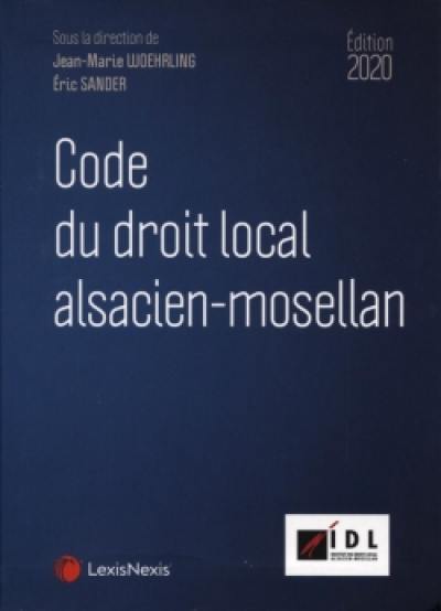 Code du droit local alsacien-mosellan : 2020