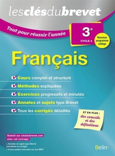 Français 3e, cycle 4 : nouveau programme collège