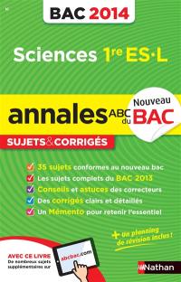 Sciences 1re ES, L : bac 2014