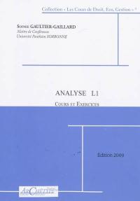Analyse L1 : cours et exercices, 2008-2009