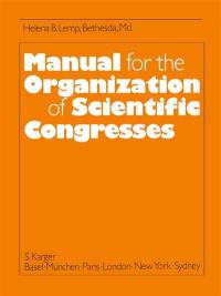 Manual for the organization of scientific congresses