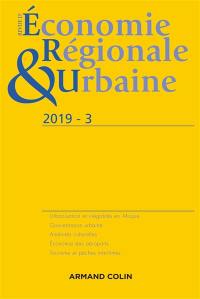 Revue d'économie régionale et urbaine, n° 3 (2019). Varia