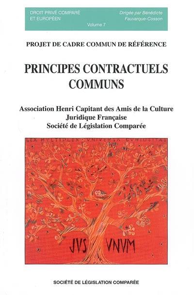 Principes contractuels communs : projet de cadre commun de référence